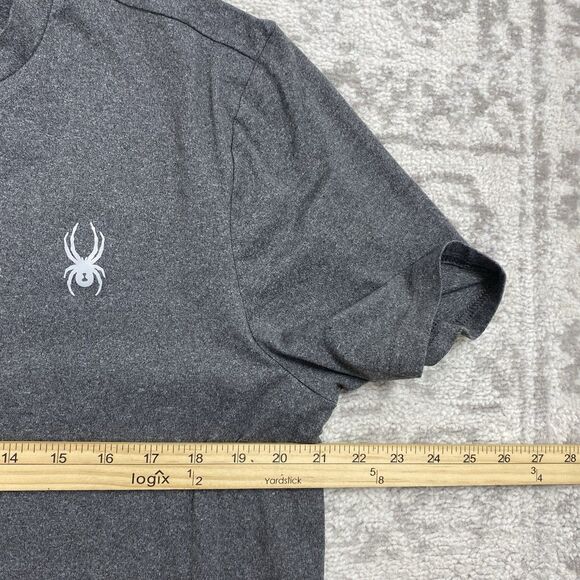 Spyder T Shirt Active Gray Men's Activewear Short Sleeve Solid Size Large - Picture 3 of 6